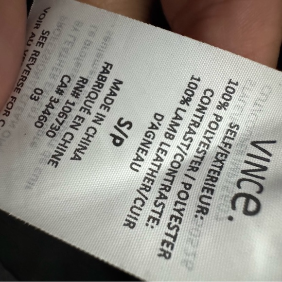 Vince Black Mini Dress with Leather Accent - Picture 7 of 7